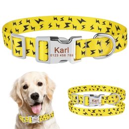 Personalised Dog Collar Custom Engraved Name Tag ID Collars Small Medium Large 220621