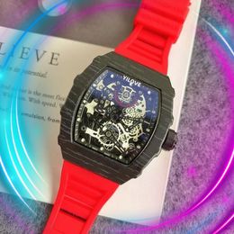 Men's Automatic Quartz Sports Brand Watch Rubber Strap Commercial Sports Transparent Clock Hip Hop Style Imported Crystal Mirror Battery Wristwatch