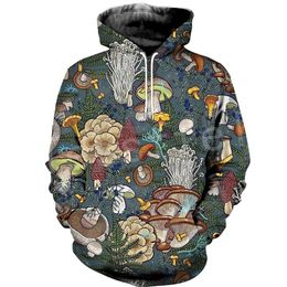 Tessffel est Plants Mushroom Fungus Camo Funny Fashion Tracksuit Pullover 3DPrint Zipper/Hoodies/Sweatshirts/Jacket A-19 220325
