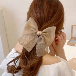 Fashion Big Bow Hair Clip Grace Black Organza Spring Hairpin Women Girls BB Hairgrip Korean Oversize Barrettes Hair Accessories