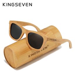 KINGSEVEN Retro Men's Glasses Women Polarized Sunglasses Bamboo Handmade Wood Wooden Gift D Sol 220511