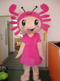Birthday Party Pink Crab Mascot Costume Halloween Christmas Cartoon Character Outfits Suit Advertising Leaflets Clothings Carnival Unisex Adults Outfit
