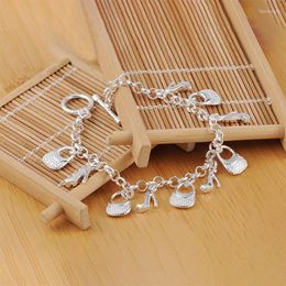 Link Chain Summer Trendy Jewellery Selling Silver Plated Slipper Bag Bracelet For Women Accessories GiftLink Lars22