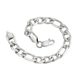 chunky silver link chain necklace Australia - Link Chain Punk Miami Silver Color 3:1 Flat Cuban Necklaces Bracelet Bracelets Heavy Metal Chunky Lock Figaro for Men Ladies Jewelry 220421