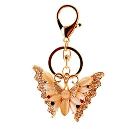 Creative Diamond Butterfly Car Key Chain Ladies Bag Buckle Accessories Pendant Insect Key Chain 1222342