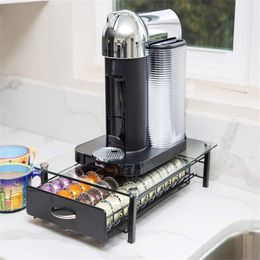 Coffee Capsule Storage Box 40 s Drawer Type Holder For Nespresso s Coffeware Sets Kitchen 220509