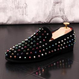 2022 summer designer Business Men hairstylist Shoes Rock & Roll Punk Metal rivet Luxury Flat Walking Dress Party Footwear