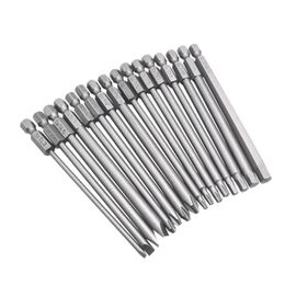 Hand Tools 16pcs/set Steel Hex Torx Screwdriver Drill Bits Security Magnetic Head 100mm Extra Long DropshipHand