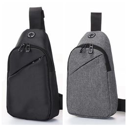 Men's Shoulder Bags USB Charging Crossbody Pack Men Anti Theft Chest Bag Reflection Short Trip Handbag