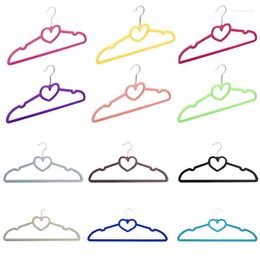 Pack Of 10 Non-Slip Ultra-Thin 360 Degree Swivel Flocked Adult Clothes Hangers With Heart Tie Bar Notched Shoulders For Garment & Racks
