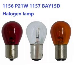 New 10pcs BAY15D 1157 1156 P21/5W BA15S S25 12V Car Clear Glass Lamp Brake Tail Bulb Car Indicator Halogen stop Lamp brake bulbs 12v