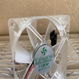 Two-wire chassis transparent silent cooling fan 8015 8CM 12V DFS801512L
