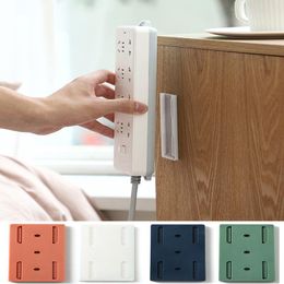 Hooks & Rails Punchfree Plug Sticker Holder Wall Fixer Power Strip Holders Storage Sockets Shelf Stand Hook RemovableHooks