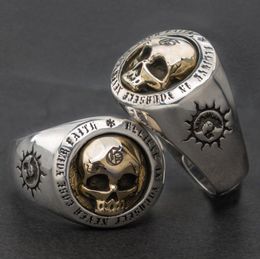 Metal Punk Top Quality Gothic Skull Ring Men Biker Jewellery Halloween Gift