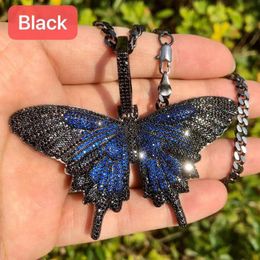 Pendant Necklaces 1Pcs Cubic Zirconia Paved Big Butterfly Necklace Jewellery For WomanPendant