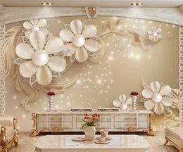 simple 3D Wallpaper Mural Stereoscopic jewelry flowers Photo wall stickers For Living Room Bedroom TV Background Room Decor wallpapers papel murals