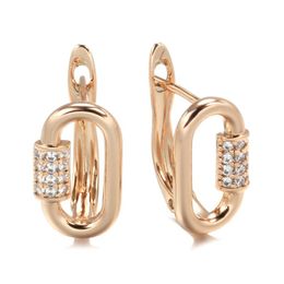 Dangle & Chandelier Kinel Unusual 585 Rose Gold Earrings Daily Women Fine Jewellery Minimalist Geometry Natural Zircon Drop Fashion 2022