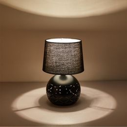 Table Lamps OuXean Mini Lamp Black Modern Night Light E14/E12 Metal Hollow Stand With Fabric Lampshade For Bedroom Living Room No BulbTable