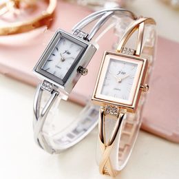Women Bracelet Watch Golden Relojes Square Small Dial Quartz leisure Watch Popular Wristwatch Hour female ladies Crystal elegant watches