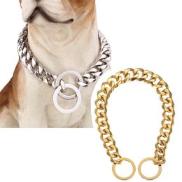 Stainless Steel Training Dog Collar Slip Choke Chain for Cool Large s Pitbull Doberman Bulldog LJ201109