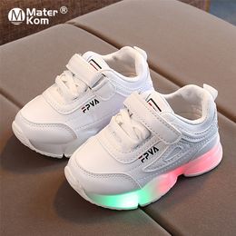 Size 2130 Children LED Sneakers With Light Up sole Baby Led Luminous Shoes for Girls Glowing Lighted Shoes for Kids Boys tenis 220520