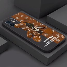 Cool Ultra Fashion Bear Luxury Phone Case For iPhone 11 12 Pro MAX Mini 13 Pro MAX 6 6S 7 8 Plus X XS MAX XR SE 2020 HRQP