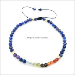 Beaded Strands Bracelets Jewelry M Faceted Gemstone Bracelet Tiny Beads Tourmaline Amethyst Lapis Quartz Black Spinel Adjustable Braide