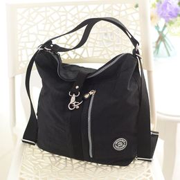 100pcs Backpack Women Nylon Plain Large Capacity Multifunctional Waterproof Light Protable Crossbody Bag