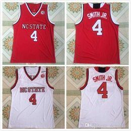 Nikivip wholesale NCAA College Men Basketball 4 Dennis Smith JR. Jersey University NC State Wolfpack Jerseys Team Red Away White Vintage