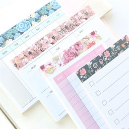 Domikee candy kawaii office school portable planning pad set stationery4 pieces of memo padmonthly planner weekly planner list 201016