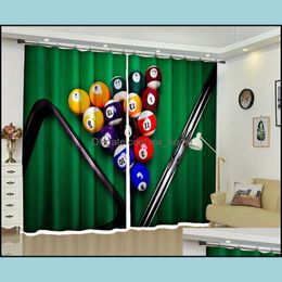 Customized Blackout Curtains Billiards 3D Print Window Decorate Drapes For Living Room Bed Office El Wall Tapestry Drop Delivery 2021 Curtai