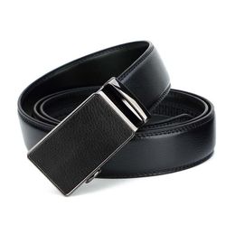 Belts Mens Business Style Belt Black Pu Leather Strap Male Waistband Automatic Buckle Men Top Quality Girdle Jeans KT81