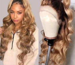 Highlight Honey Blonde brazilian remy Body Wave Lace Front Wig Human Hair pre plucked hd transparent skin melt invisible knots 13x4 frontal Wigs 150%density DIVA2