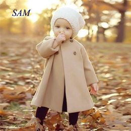 Baby Girl Coat winter Overalls For Girls Autumn Winter Girls Kids Baby Outwear Cloak Button coat baby girl clothes LJ201130