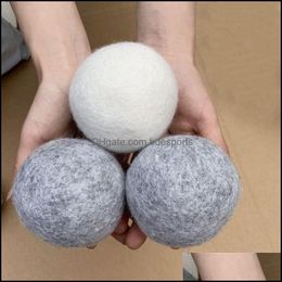 Laundry Products Wool Dryer Balls Premium Reusable Natural Fabric Softener 2.75Inch 7Cm Static Reduces Helps Dry Clothes In Quicker Drop Del