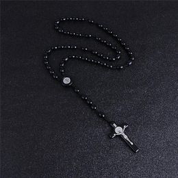 catholic crosses Canada - Pendant Necklaces Komi Rosary Beads JESUS Coin Cross Necklace For Women Girls Catholic Religious Jewelry Holy Rosaries R-026Pendant