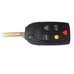 volvo remote key case UK - Guaranteed 100% 5 Buttons Flip Folding Replacement Keyless pad Remote Key Shell Case Fob For Volvo V50 V70 XC70 XC90 S60 Ship259K