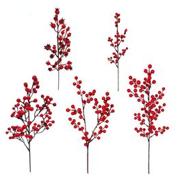 Decorative Flowers & Wreaths Artificial HollyChristmas Flower Arrangement DecorationTable Berry Red Fruit Acacia Bean Simulation Holly Livin