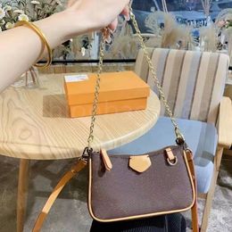 Top Quality Old Flower Purses Hobos Shoulder Bags For Women Boulogne Canvas Handbags Luxury Designer Small Real Leather Brown Clutch Purse