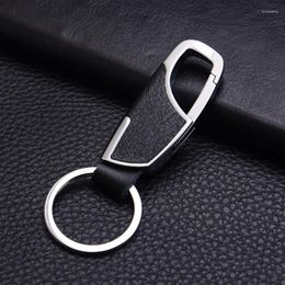 Keychains Luxury Leather Key Chain Clasp Creative Men Simple Metal Waist Hanging Business KeyChain Gift Car Ring JewelryKeychains Forb22