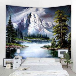 Landscape Decoration Carpet Curtains Nordic Style Bohemian Hippie Wall Family Dormitory Room J220804