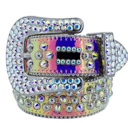 2022 Designer Belt Bb Simon Mens Ladies Sparkling Diamond Black White Blue Red Multicolor K5Aw#