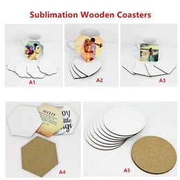 9x9cm Sublimation Coaster Wooden Blank Table Mats MDF Heat Insulation Thermal Transfer Cup Pads DIY Coaster B0619