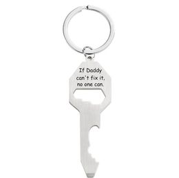 Stainless Keychain Key Chain Beer Dad Daddy Bottle Opener