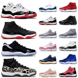 High Quality Mens Sneaker 11s Jumpman 11 Basketball Shoes 2022 New Low Pure Violet Sports Shoe Cool Grey Animal Instinct Space Jam Cap and