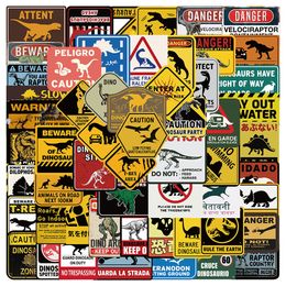 60pcs Funny dinosaur warning stickers Danger Banning Signs Graffiti Stickers Pack For Moto Car Suitcase Laptop Sticker Decals Wholesale