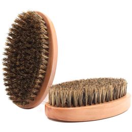Sublimation Shaver Brushes Natural Eco Friendly Mens Oil Head Styling Hairdressing Comb Solid Wood Beard Brush Bristle Care Cleaning Beards Brush SN6565