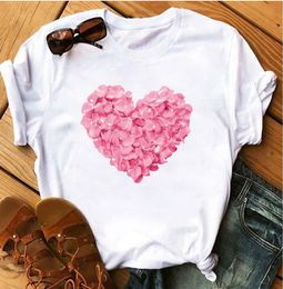 The Rose of love Printed T Shirts Women 2022 New Soft Vintage Loose Tees Abstract Graphic Cotton Tshirts Summer Casual Tops