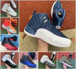 ovo 12 shoes Canada - 12 OVO White University Gold Black Mens Basketball Shoes 12s Flu Game Royal Jumpman Taxi es Indigo Playoff Winterized Designer Sneakers