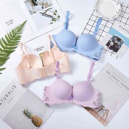 Sexy Deep U Cup Bra For Women duoble cup super Push Up Lingerie Seamless Wire Free bra 32 34 36 38 B one piece gather breast bra T220726